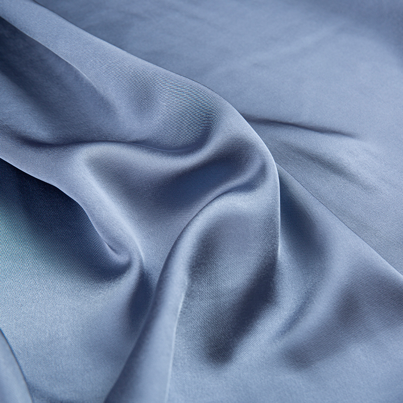 HY263 blå 150 cm 240GSM twill imiteret acetat CEY Pure Polyester satin dametøj stof