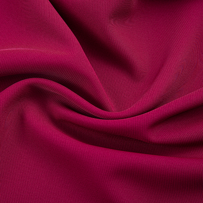DS382 rød 272GSM Kedelig mat filament twill stof, polyester firesidet stretch, hudvenlig drapering, rynke- og slidbestandig