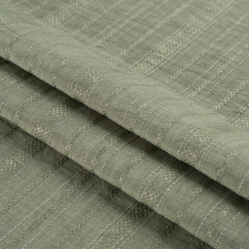 HY557-Rayon 136GSM 99%P 1% Rayon Diamant Skiftende Tykkelse Stripe Lyocell stof