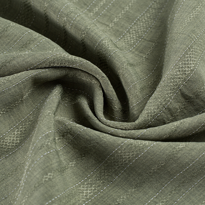 HY557-Rayon 136GSM 99%P 1% Rayon Diamant Skiftende Tykkelse Stripe Lyocell stof